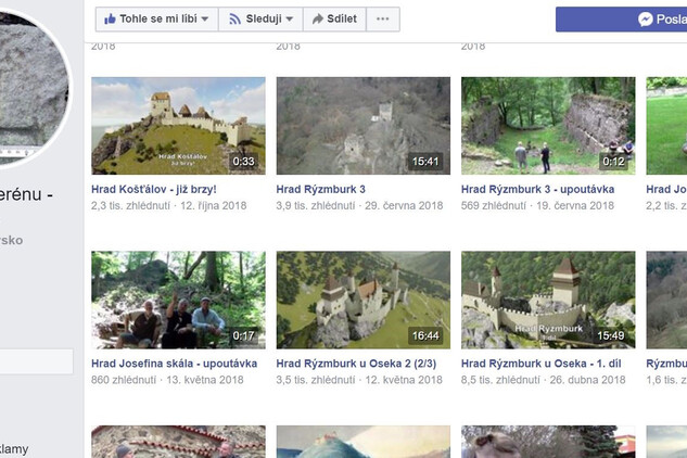 Historie v terénu - náhled facebookové stránky nominované skupiny